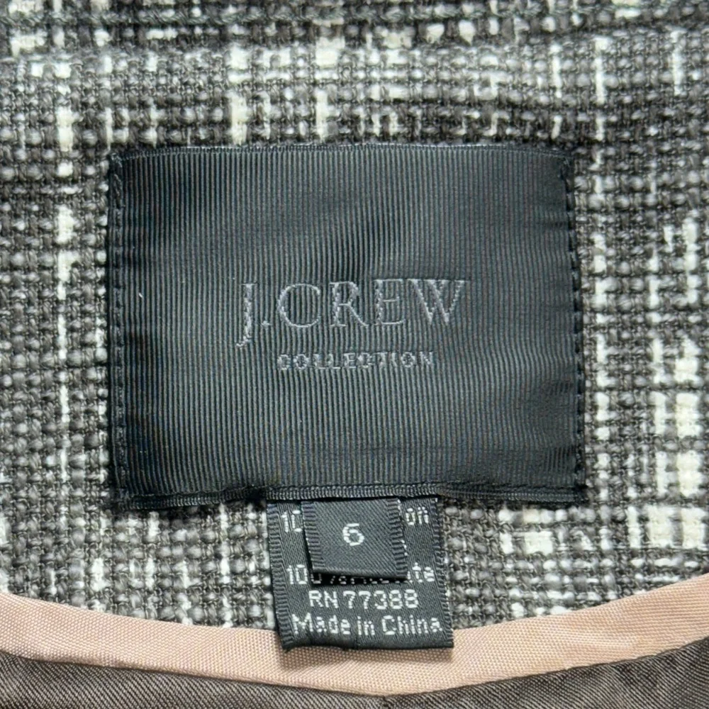 J.Crew Collection Tweed Contessa jeweled black and white Blazer‎ size 6 - Picture 15 of 15